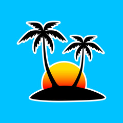 Silhouette of island