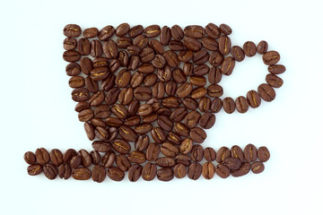 Roasted coffee beans cup