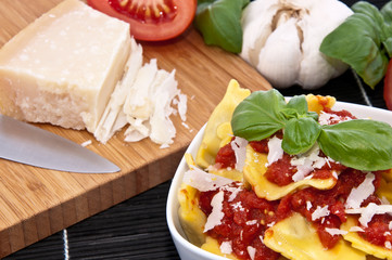 Portion of Raviolis in a bowl