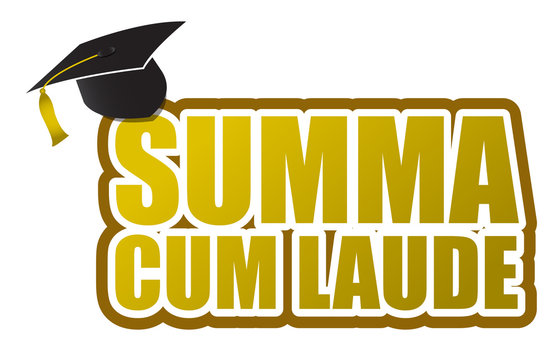 Summa cum laude graduation sign illustration design