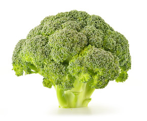 Raw broccoli isolated on white