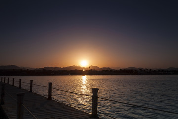 Obraz premium Sunset On The Coast Of Egypt Near Sharm