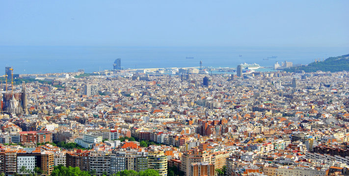 Vista panorámica de Barcelona, Spain (Europe)