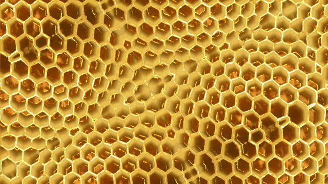 Kaleidoscope background 3D with honeycombs