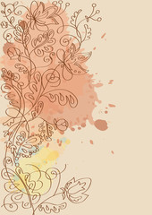 Flower background with a blots