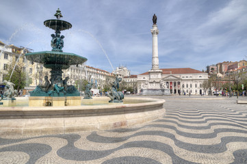 Rossio Square, Lisbon, Portugal.