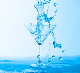 Water Splashing in a Wineglass