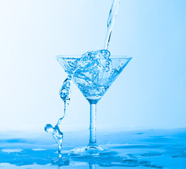 Water Splashing in a Wineglass