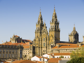 Cathedral of Santiago de Compostela in Galicia, Spain. - obrazy, fototapety, plakaty