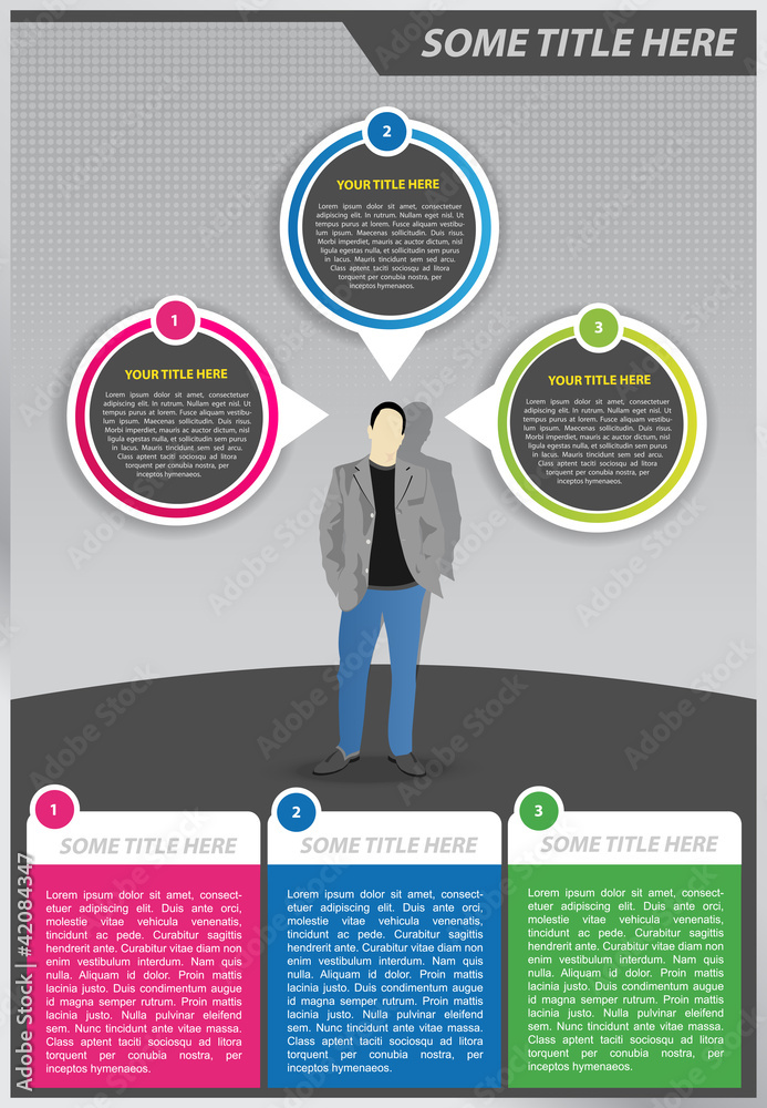 Poster Abstract vector background with man and bubble