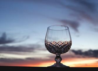 Crystal Glass against Sunset