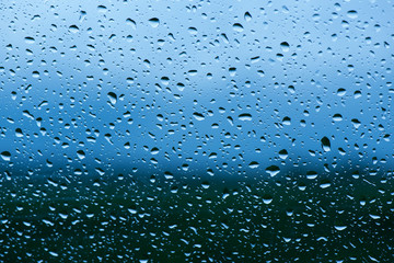 water drops on window glass