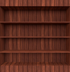 3d Old Wooden book Shelf