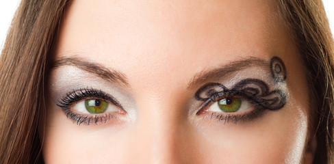 Obraz premium close up creative makeup, bodyart