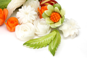 Carved fruits and vegetables the art of Thailand