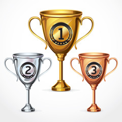 Trophy cups. vector illustration