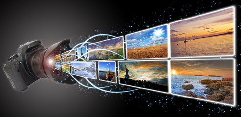 Camera reflex taking pictures