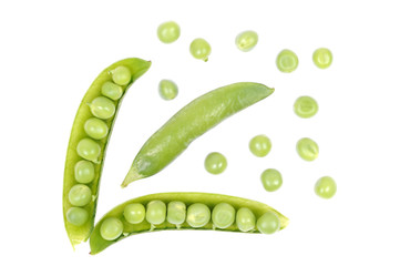Pods of green peas