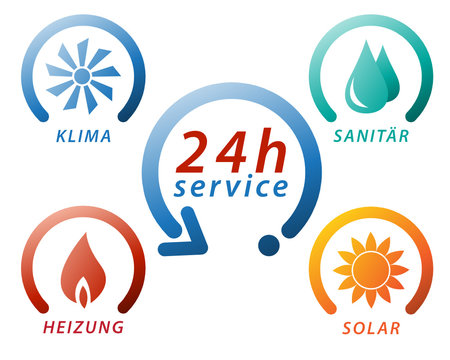24 Stunden Service Icons Buttons