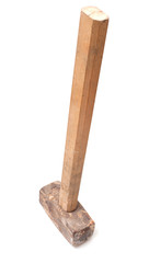 old sledge hammer with wooden handle