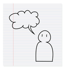 Hand drawing man thinking