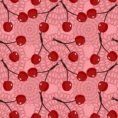 seamless background with cherry