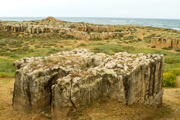 Ancient site the tombs of the kings in paphos, cyprus