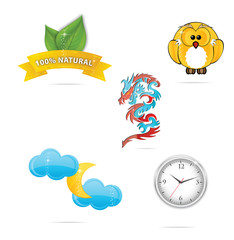 nature and eco object symbols set