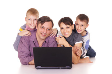 family with computer