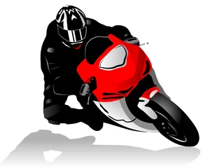 Photo sur Aluminium Moto Coureur de moto