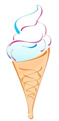 The white ice cream cup, it looks very  tasty