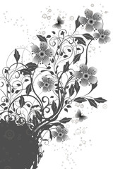 floral grunge argent