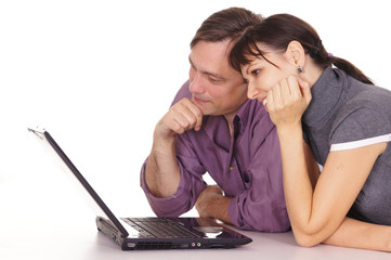 man and woman with laptop