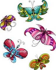 Obraz na płótnie Canvas butterfly set