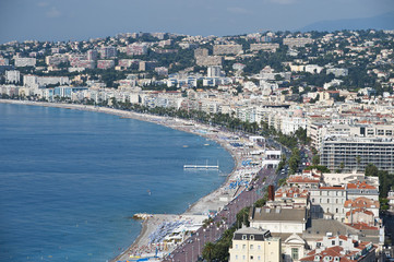 Fototapeta na wymiar The Coast at Nice from Castle Hill