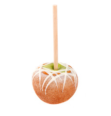 Caramel and chocolate covered apple on a stick