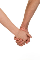 With arms crossed against