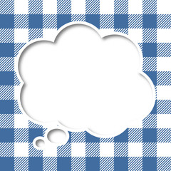 Retro tablecloth texture speech bubble