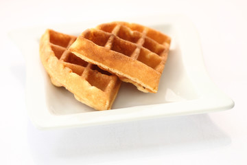 waffle on white plate