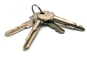 Bunch of four house keys