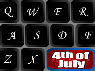 USA independence key on computer keyboard