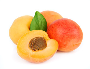 sweet apricot with leafs