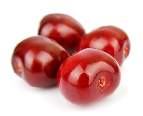 sweet cherries on white