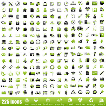 225 green icons