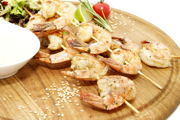 креветки гриль