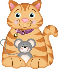 Kitten Playing with a Mouse