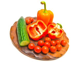 vegetables on a cutting board. close-up