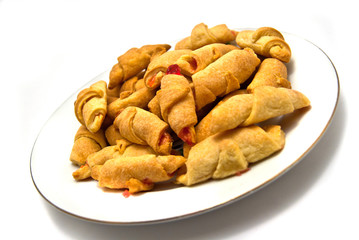 Sugar rolls on plate