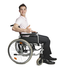Young professional in wheelchair