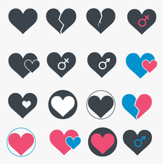 Set of heart icons. Vector